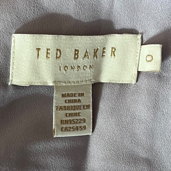 Ted Baker dress Camylie  Lace Inset Halter Neck midi light purple size 0 (US 2) - Picture 6 of 8